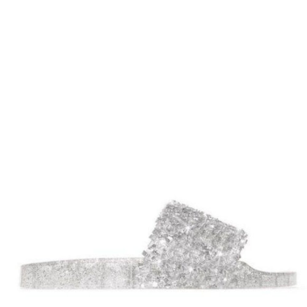!!RESTOCKED!! Embellished Sparkle Slides – Silver - Picture 3 of 6